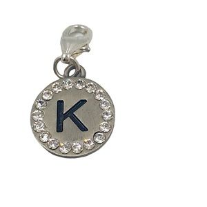 b*charmed Jeweled Round Letter “K” Charm/Pendant